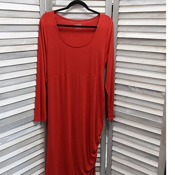 Long Sleeve Rushed Bodycon Maternity Dress | Isabel Maternity | XX Large - Picture 2 of 10